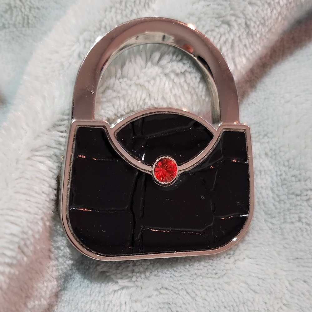 0015. 3 for $45 - Handbag Hanger Silver and Black with Red Accent